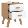 vidaXL Bedside Cabinet OLDEN White and Brown Solid Wood Pine