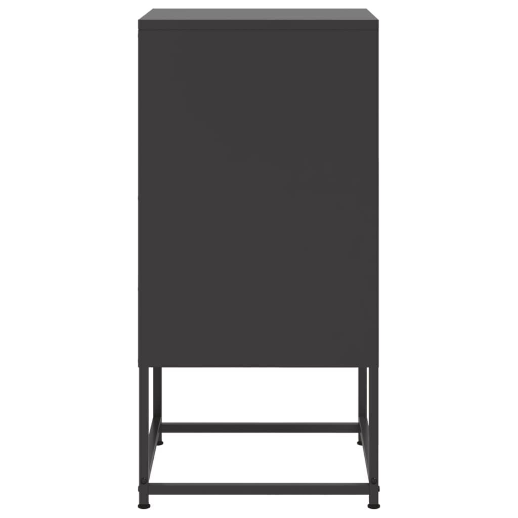 vidaXL Bedside Cabinet Black 36x39x78 cm Steel