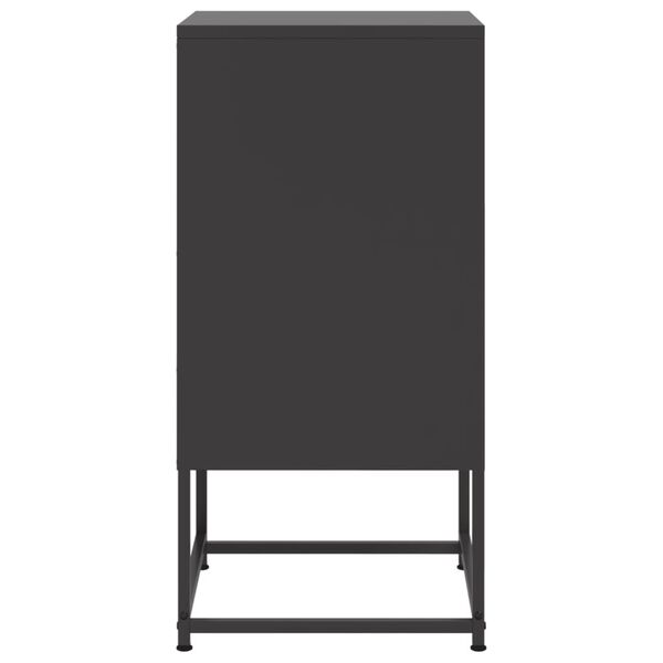 vidaXL Bedside Cabinet Black 36x39x78 cm Steel