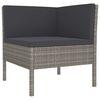 vidaXL 14 Piece Garden Lounge Set with Cushions Poly Rattan Grey