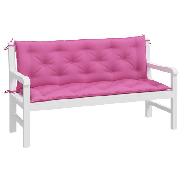 vidaXL Garden Bench Cushions 2pcs Pink 150x50x7cm Fabric