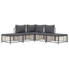 vidaXL 5 Piece Garden Lounge Set with Cushions Anthracite Poly Rattan