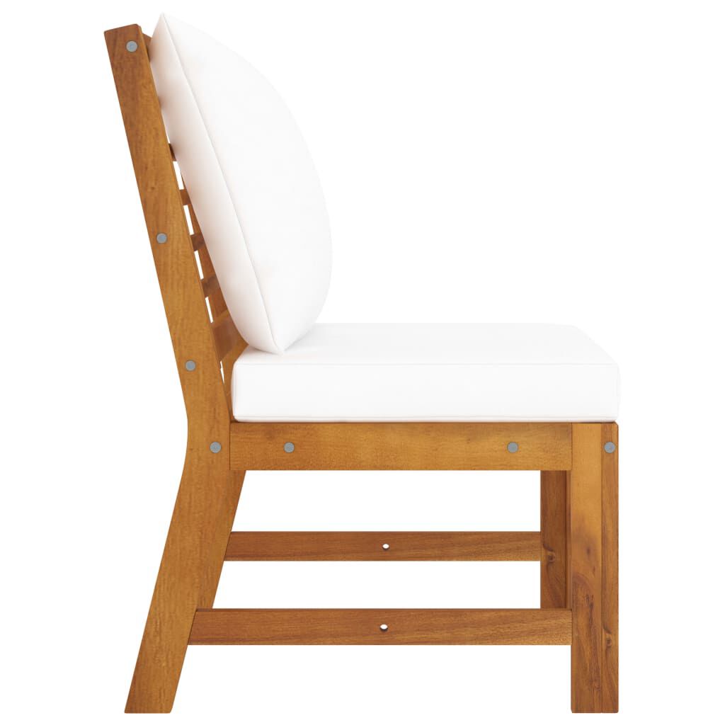 vidaXL 3 Piece Garden Lounge Set with Cream Cushion Solid Acacia Wood