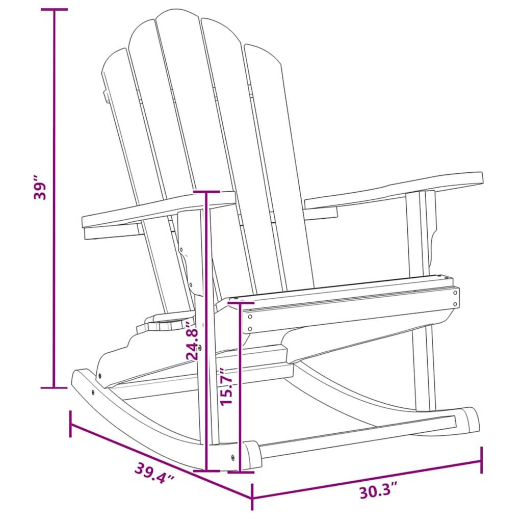 vidaXL Garden Adirondack Rocking Chairs 2 pcs Brown 77 x 100 x 98 cm
