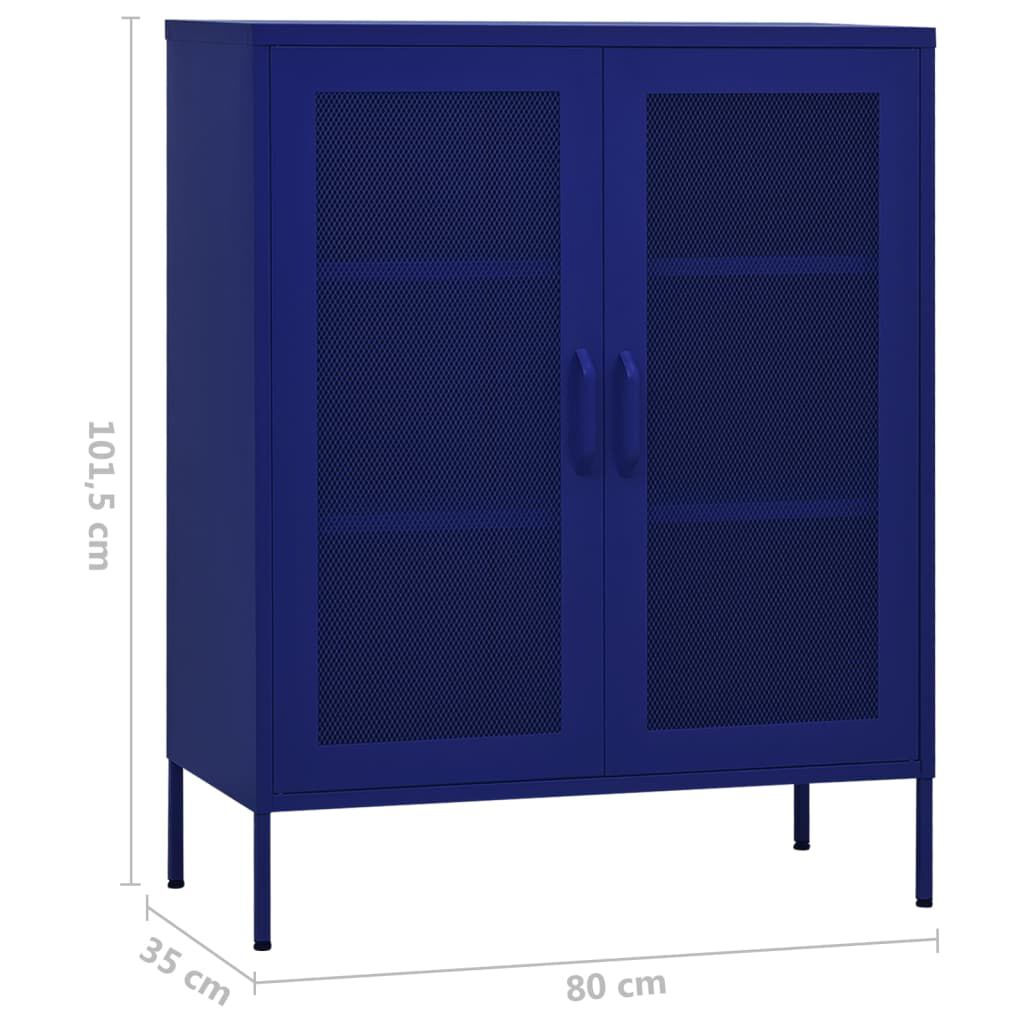 vidaXL Storage Cabinet Navy Blue 80x35x101.5 cm Steel