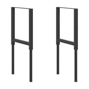 vidaXL Adjustable Work Bench Frames 2 pcs Metal 55x(69-95.5) cm Black