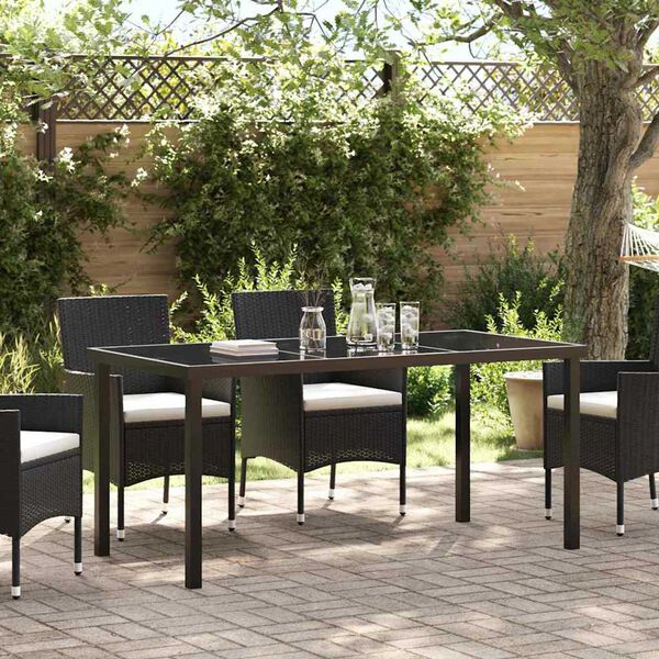 vidaXL Garden Table Black 160 x 80 x 73 cm Metal