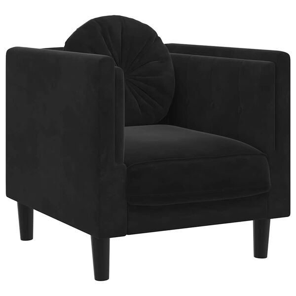 vidaXL Sofa Chair with Cushion Black Velvet