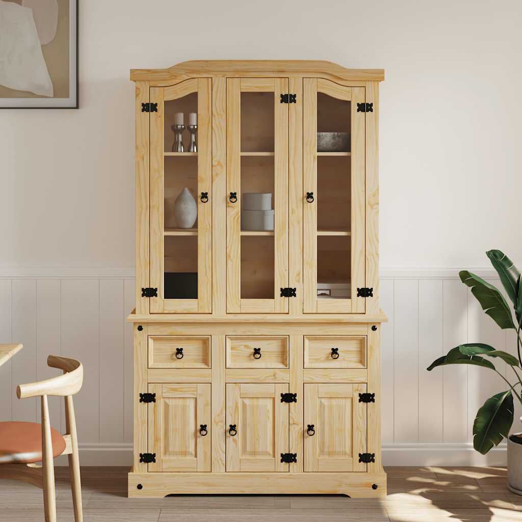 vidaXL Highboard Corona Brown 112x43x196 cm Solid Wood Mexican Pine