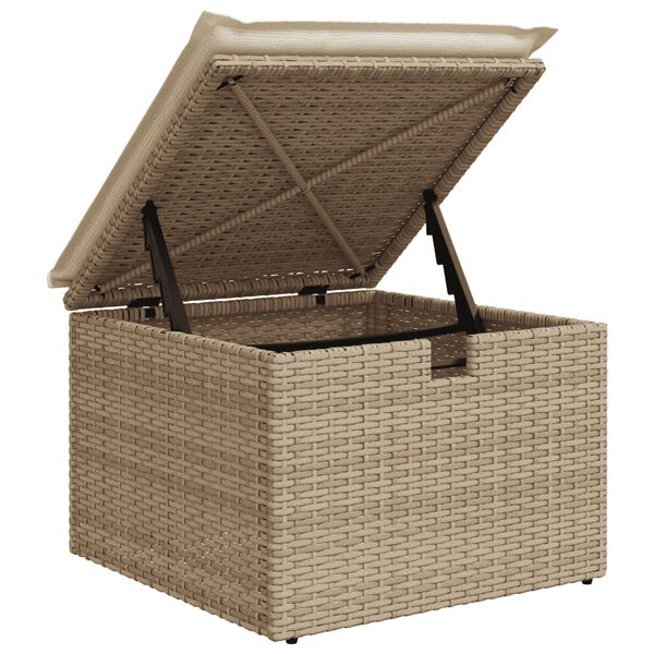 vidaXL 8 Piece Garden Sofa Set with Cushions Beige Poly Rattan