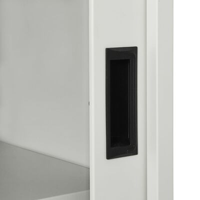 vidaXL Sliding Door Cabinet Light Grey 90x40x90 cm Steel