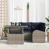 vidaXL Garden Sofa Set 5 pcs Grey and Navy Blue Poly Rattan