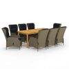 vidaXL 9 Piece Garden Dining Set Brown