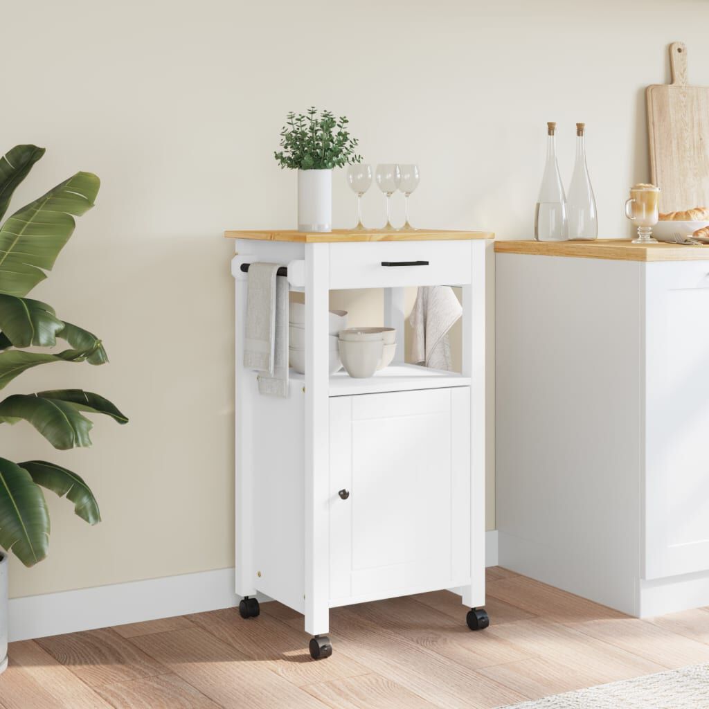 vidaXL Kitchen Trolley MONZA 48x40x90 cm Solid Wood Pine