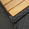 vidaXL Storage Bench Black 100x50x52 cm Poly Rattan and Acacia Wood