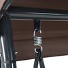 vidaXL Garden Swing Bench with Adjustable Canopy Coffee Brown Steel