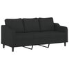 vidaXL 3 Piece Sofa Set with Cushions Black Fabric