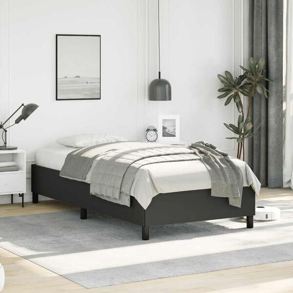 vidaXL Bed Frame without Mattress Black 100x203 cm Twin XL Faux Leather
