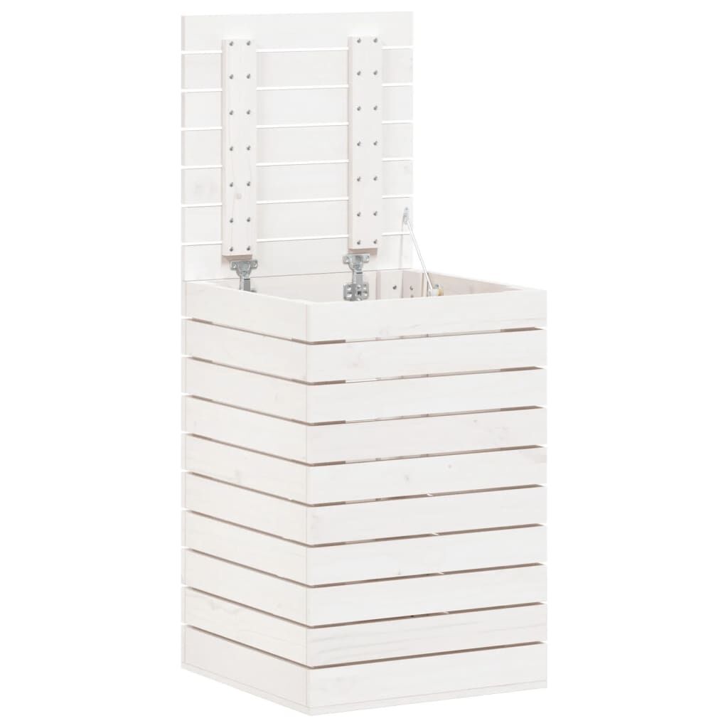 vidaXL Laundry Basket White 44x44x66 cm Solid Wood Pine