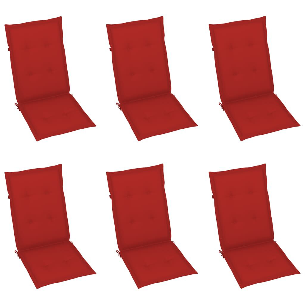 vidaXL Garden Reclining Chairs 6 pcs with Cushions Solid Acacia Wood