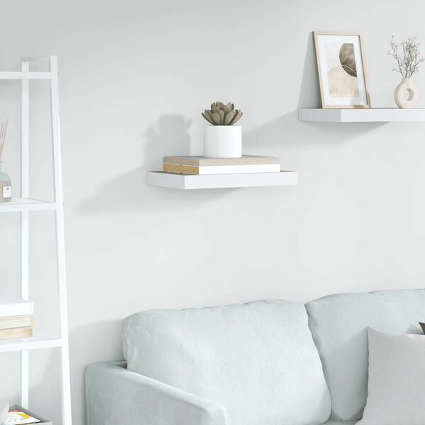 vidaXL Floating Wall Shelf Oak and White 50x23x3.8 cm MDF