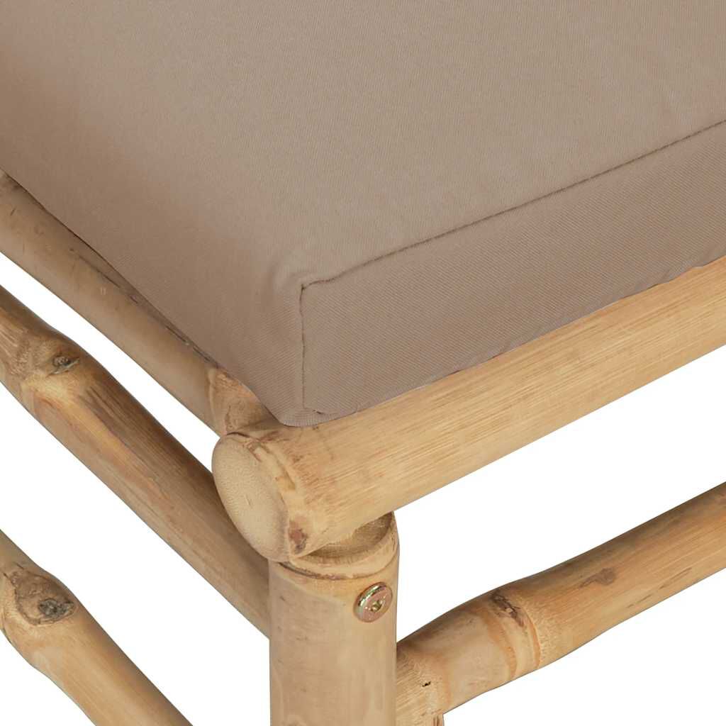 vidaXL 2 Piece Garden Lounge Set with Taupe Cushions Bamboo