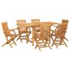 vidaXL Garden Dining Set 7 pcs Brown 160 x 80 x 75 cm Solid teak wood