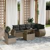 vidaXL 7 Piece Garden Sofa Set with Cushions Grey Poly Rattan