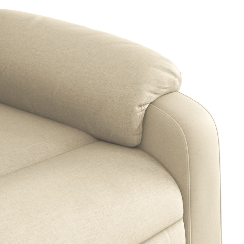 vidaXL Stand up Massage Recliner Chair Cream Fabric