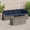 vidaXL Garden Sofa Set Grey Poly Rattan