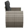 vidaXL Garden Sofa with Cushions 2-Seater Grey Poly Rattan