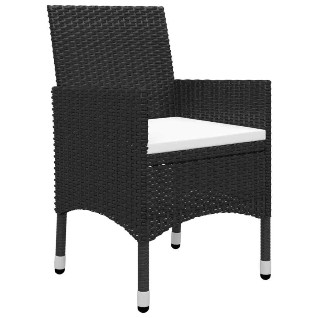 vidaXL 5 Piece Garden Dining Set Black
