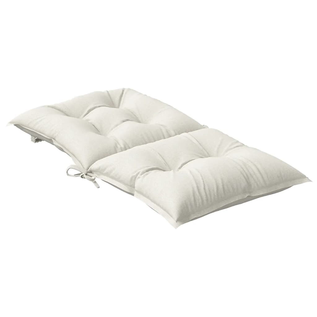 vidaXL Lowback Chair Cushions 2 pcs Melange Cream 100x50x7 cm Fabric