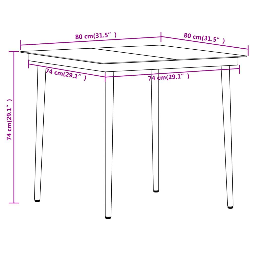 vidaXL 3 Piece Garden Dining Set Black