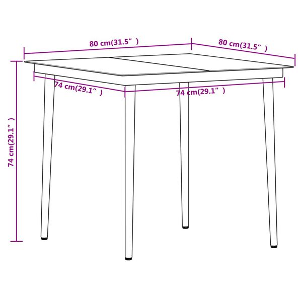 vidaXL 3 Piece Garden Dining Set Black