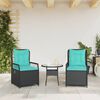 vidaXL Reclining Garden Chairs 2 pcs Black Poly Rattan
