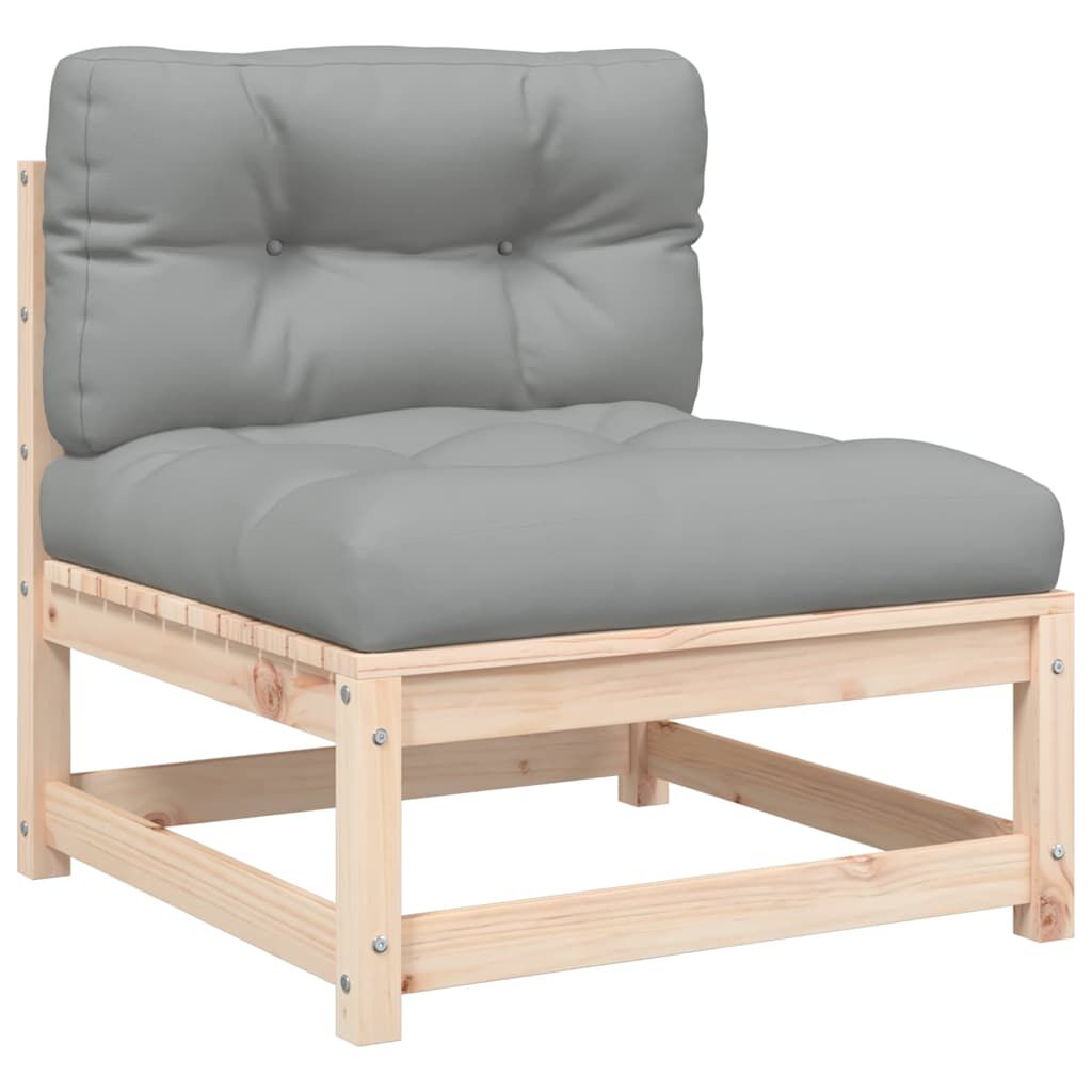 vidaXL Garden Sofas Armless with Cushions 2 pcs Solid Wood Pine