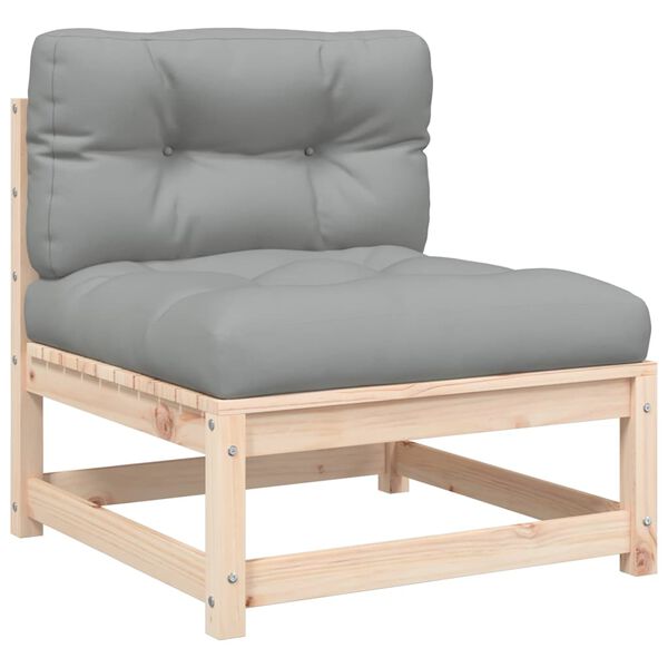 vidaXL Garden Sofas Armless with Cushions 2 pcs Solid Wood Pine