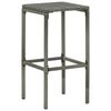 vidaXL Bar Stools with Cushions 2 pcs Grey Poly Rattan