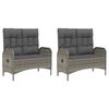 vidaXL 5 Piece Garden Dining Set with Cushions Grey Poly Rattan