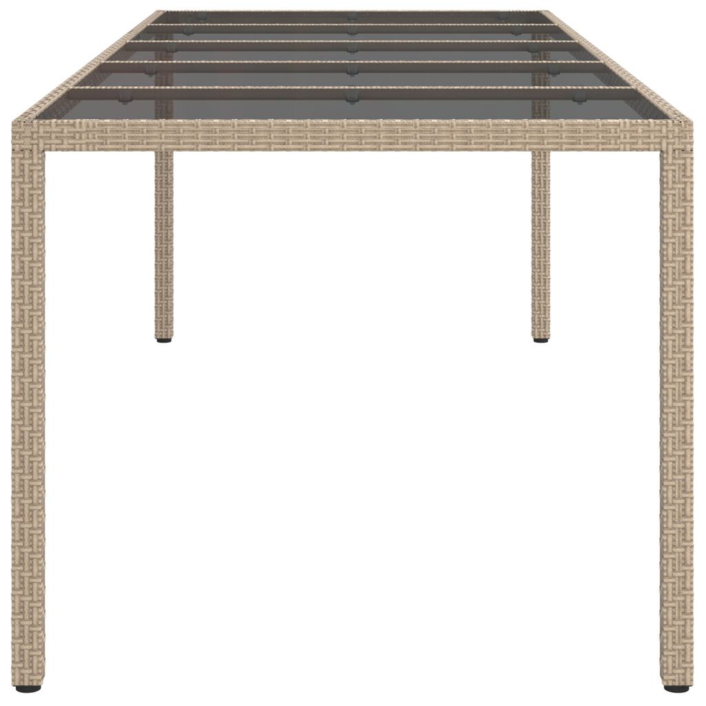 vidaXL Garden Dining Table Beige 250x100x75 cm Poly Rattan