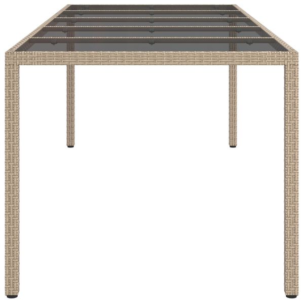 vidaXL Garden Dining Table Beige 250x100x75 cm Poly Rattan