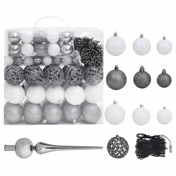 vidaXL Christmas Garland with LEDs&Ball Set Green 20 m PVC