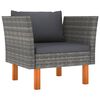 vidaXL 7 Piece Garden Lounge Set Poly Rattan and Eucalyptus Wood Grey