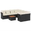 vidaXL 9 Piece Garden Sofa Set with Cushions Black Poly Rattan