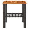 vidaXL Garden Table Black 40x40x42 cm Poly Rattan Acacia Wood