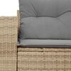 vidaXL Garden Sofa with Cushions 2-Seater Beige Poly Rattan