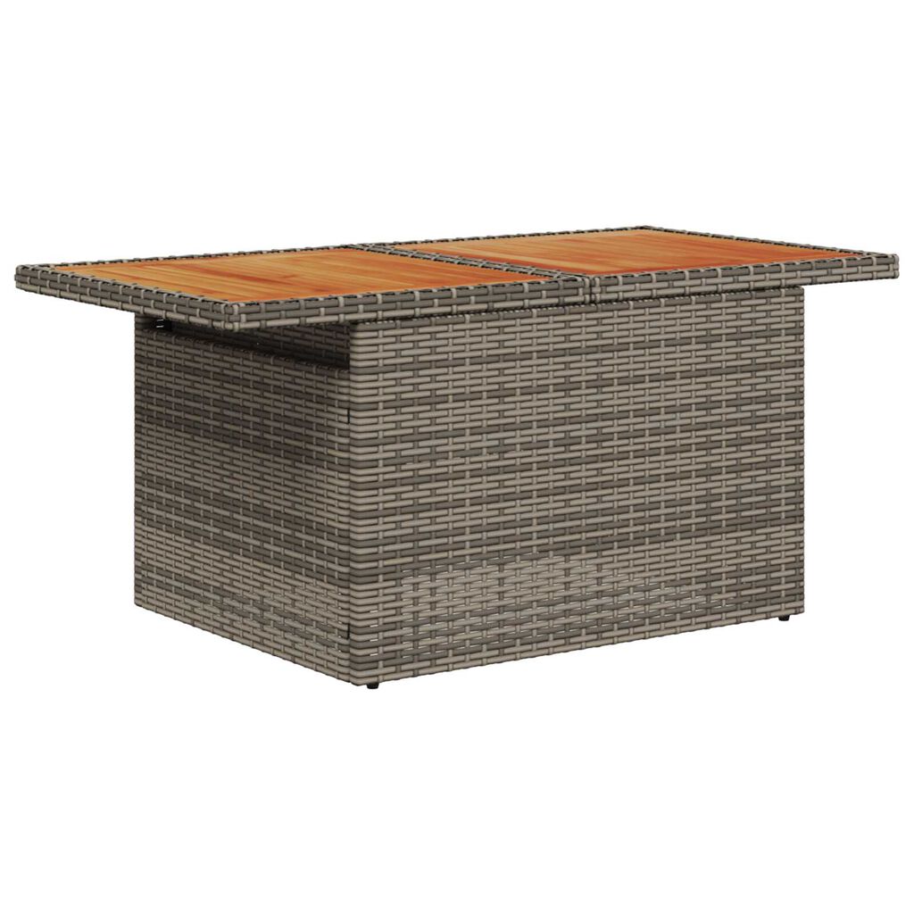 vidaXL 9 Piece Garden Sofa Set with Cushions Grey Poly Rattan