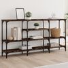 vidaXL Console Table Smoked Oak 160x29x80 cm Engineered Wood