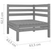 vidaXL Garden 2-Seater Sofa Grey Solid Pinewood